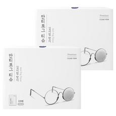 자우버 안티포그 김서림방지 안경닦이 티슈 120p, 흰색, 2개