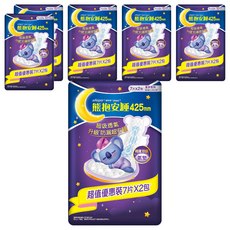 whisper 好自在 熊抱安睡 量多衛生棉, 夜用(42.5cm), 14片, 6包