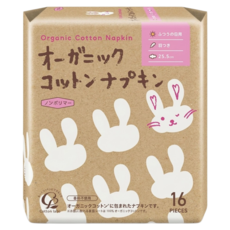 Cotton labo 丸三 有機棉護墊 護翼型, 1套, 16片, 25.5cm