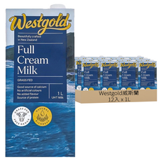 westgold威斯蘭 全脂保久乳, 1L, 12入