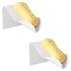 Bacogel 肥皂架 壁掛式 立式 共用支架, 2個, 白色