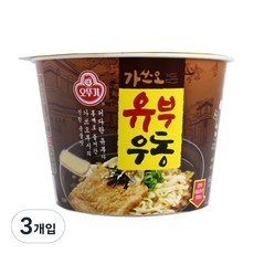 오뚜기 유부우동 컵라면, 100g, 3개