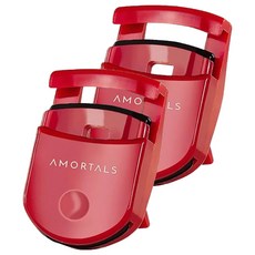 amortals爾木萄 便攜卷翹睫毛夾 輕鬆打造持久捲翹睫毛, 紅色, 2件