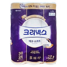 Kleenex 舒潔 Deco&Soft寬天然紙漿3層衛生紙 24捲x1袋 天然木漿 無螢光劑 居家必備, 24捲, 1袋, 33m