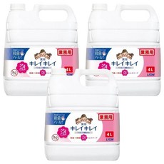 LION 獅王 趣淨 台灣公司貨 紅 業務用 泡沫洗手慕斯 綜合果香, 3個, 4L
