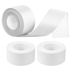 DADA 超強力 PVC 壓克力 浴室 廚房 馬桶 防水膠帶 白色, 3個