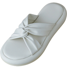 엘쏘 여성용 크로스 레더 통굽 슬리퍼