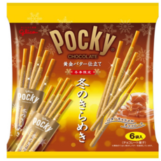 glico 格力高 Pocky 百奇 冬季巧克力棒 奶油風味, 香濃酥脆 愛不釋手, 120.6g, 5袋