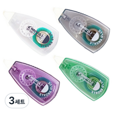 다다 파스텔 양면 풀테이프 4종 세트 8mm x 5m, 그린, 화이트, 퍼플, 그레이, 3세트