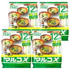 marukome 一休味噌湯 減鹽 12食, 191.1g, 4袋