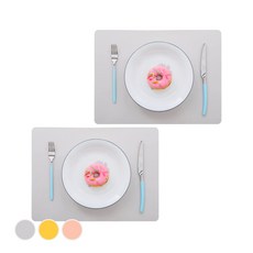 Devence 方型矽膠桌墊 2入, 灰色, 40*30cm