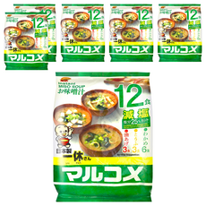 marukome 一休味噌湯 減鹽 12食, 191.1g, 6袋
