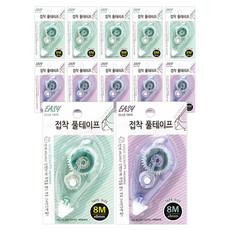 미소로 2000 EASY 접착 풀테이프 8mm x 8m 2종 x 3p 세트 2355, 민트, 퍼플, 2세트