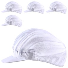 透氣廚師帽 E156, 全網白色, 5個