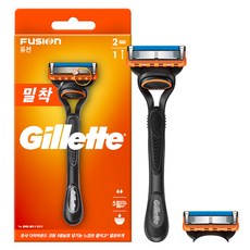 Gillette 吉列 Fusion手動刮鬍刀柄 + 刀片2入組, 1套, 1入