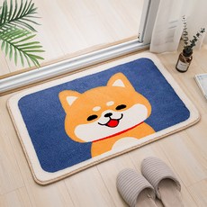 DAILYSHARE 柴犬圖案超細纖維提花防滑腳踏墊, 混色