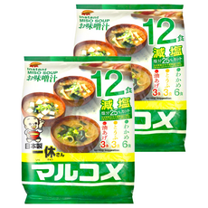 marukome 一休味噌湯 減鹽 12食, 191.1g, 2袋