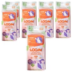 LOGIN 洛格 除臭抑菌護理濕巾隨身包 貓用 8抽, 8包, 6袋