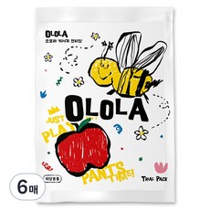 OLOLA 스킨핏플레이 팬티형 체험팩 샘플 낮밤 아기기저귀, 대형(L), 6매
