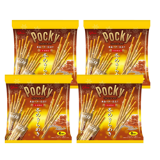 glico 格力高 Pocky 百奇 冬季巧克力棒 奶油風味, 香濃酥脆 愛不釋手, 120.6g, 4袋