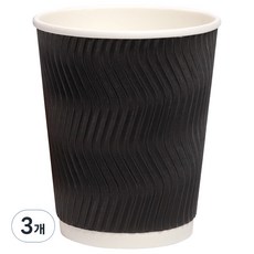삼신상사 해피팩 단열 웨이브 한결 종이컵 블랙 240ml, 3개, 100개입