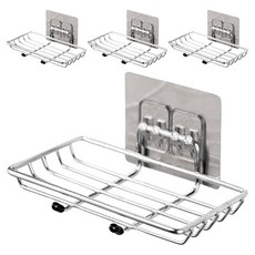 Market Plan 免鑽孔2合1肥皂架, 4個, 單一顏色