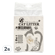 咪咪 木薯豆腐貓砂 2包 6L 原味奶香 - 天然植物貓砂，快速凝結、低粉塵、可沖馬桶