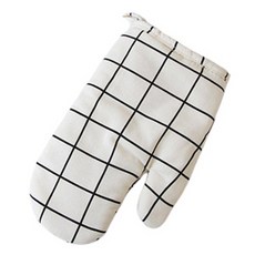 아리코 주방 모던스타일 오븐장갑, 화이트 체크, 1개