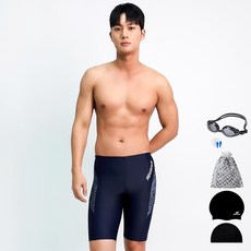 aquatica 男款5分平角泳褲泳具組 BBF06 6件組