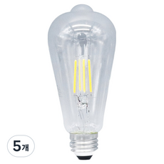 오스람 LED 에디슨 필라멘트 벌브등 ST64 4.5W, 전구색, 5개