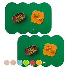 ade.l 矽膠超薄造型餐墊, 綠色, 388*267*1.8mm, 2個