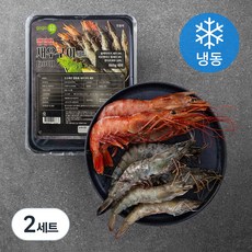 고고새우 캠핑용 새우구이 세트 (냉동), 860g 내외(흰다리새우 10미 + 블랙타이거 5미 + 홍새우 5미), 2세트