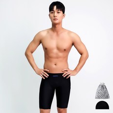 AQUATICA 男款及膝泳褲 BBF08+泳帽+游泳包