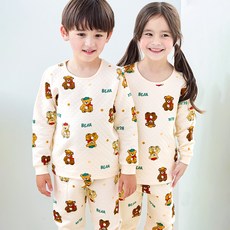 Maykids 童款柔軟小熊保款長袖家居套裝