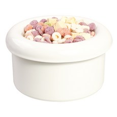 BOWLBOWL 小型犬 貓咪 飯碗 Hello 甜甜圈碗 3件組 韓國製 10cm, 牛奶白, 1套