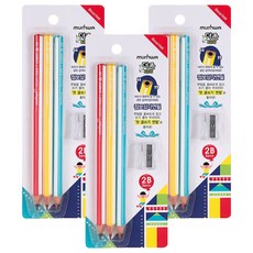 munhwA Douzone 兒童巨型三角鉛筆 2B, 9個, 混合顏色