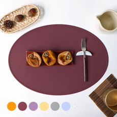 ade.l 橢圓矽膠桌墊 2入, Red Bean, 383*269mm