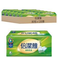 倍潔雅 抽取衛生紙, 80包, 1組