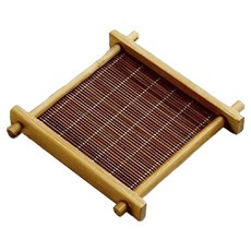 Hesii 碳化井字竹杯墊 大, 1個, 原木色