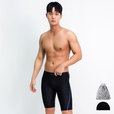 AQUATICA 男款及膝泳褲 BBF11+泳帽+收納袋組