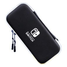 B2WIN 任天堂 Switch 便攜包 黑色 白Logo 白拉鍊, 單一商品, 1個, 混合色
