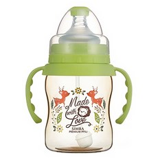 Simba 小獅王辛巴 PPSU自動把手寬口葫蘆小奶瓶, 果綠色, 200ml, 1個