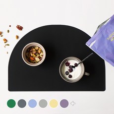 ade.l Slim系列 矽膠餐墊, 386*268mm, Black, 1組