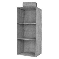 三層高級布藝收納掛袋 加厚無紡布材質 升級款全棉麻掛袋 大容量輕鬆收納, 30 x 30 x 60cm, 星霧灰