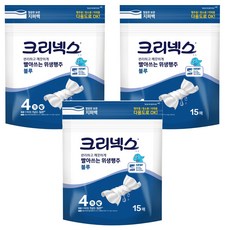 Kleenex 夾鏈袋裝可水洗紙巾 藍色, 15張, 3包