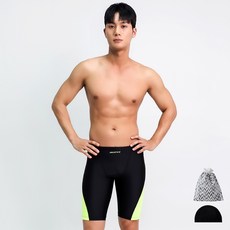 AQUATICA 男款及膝泳褲 BBF14+泳帽+收納袋組
