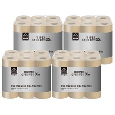 하우스클래스 대나무펄프 3겹 데코 고급 롤화장지, 30m, 18개입, 4개
