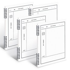 線圈筆記本, 白色, 4入