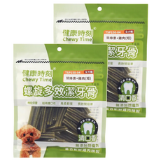 Chewy Time 健康時刻 全犬種螺旋多效潔牙骨 短 清新口氣, 葉綠素 + 雞肉, 150g, 2包
