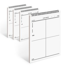 MUNID 上翻式線圈四格數學筆記本, 混合顏色, 4個